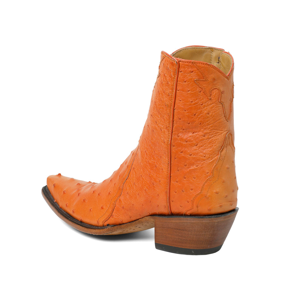 Ostrich Ankle Zipper - Tangerine