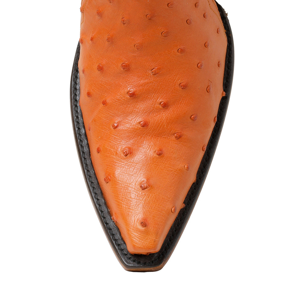 Ostrich Ankle Zipper - Tangerine